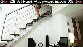 Pretty latin teen rides to orgasm in 5k vr