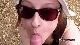 outdoor fun with cum in my mouth so hot