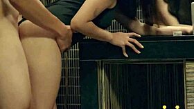 fucking that horny asian model in the hotel bathroom, bent over for pov creampie and cumshot sucking.