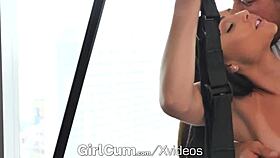 girl experiences various orgasms on kinky swing