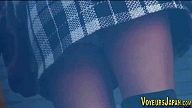 Asians tease with panties and asses outdoors