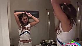 Sexy Blonde Cheerleader Teasing In Panties During Pov Photoshoot, Leading To Orgasm