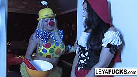 red riding hood gets a rough trick and treat from the wolf