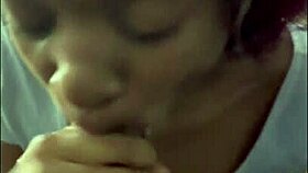 Black girl bent over for doggystyle creampie on monster BBC