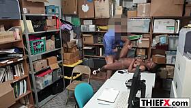 i caught a busty gal bein a dirty burglar in the office