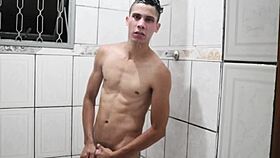 i love watching this hot brazilian gay amateur in bareback shower action