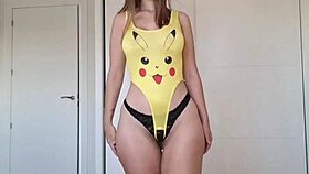 Look at La Pikachu dancing, sucking, and riding hard with that big ass!
