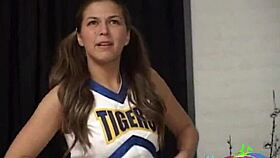 Sexy Blonde Cheerleader Teasing In Panties During Pov Photoshoot, Leading To Orgasm