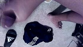 Stroking my big cock before heading to work