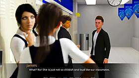 Intense exam with big tits brunette