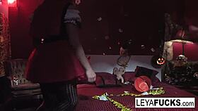 red riding hood gets a rough trick and treat from the wolf