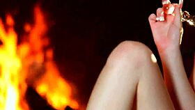 brunette enjoys a solo high-definition session