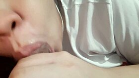 Pinay girlfriend giving nice blow on his mans dick