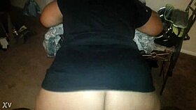 Riding Cock At Desk With Big Ebony Booty And Wet Pussy