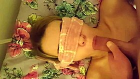 Wow, she's sucking my cock with her eyes tied up! This mature amateur sex tape is so alluring.