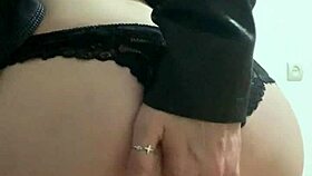 sexy girl masturbates alone on a chair