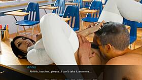 Intense exam with big tits brunette