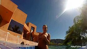 Abigail Mac Dives Into Pool Fun With Big Tits Out