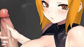 hey, wanna see tsunade give the wildest handjob in this anime hentai scene?