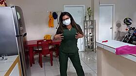 uhh, hospital nurse got naughty visitin’ patient to strip n’ play