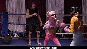 Cute Teens Offer Anytime Sex In Boxing Ring