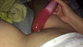 Prostitute uses dildo on vagina and ass