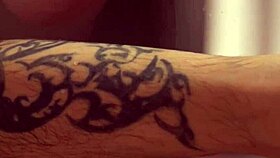 Kinky gay stud jerking his cock with feet 😈