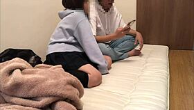 watching that h video with my younger girlfriend got us both horny and starting our couple fun