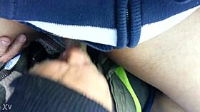 A man receives oral in the car during work