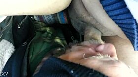 A man receives oral in the car during work