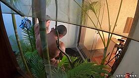 Wanessa Boyer behind the scenes during filming with Hector Vanille. It’s all raw anal action in this Brazilian reality shoot.