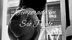 Suzy enjoys a smoking session on the balcony during her Sao Paulo season