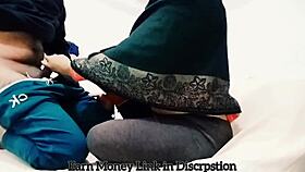 Indian babe with big tits gets horny and enjoys fast sex.