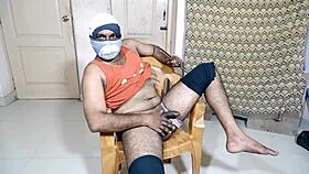 Playing with black toy and girlfriend's hand toy.