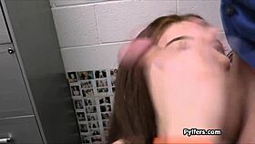 I caught the redhead teen giving a blowjob in the office