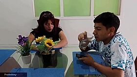 i give sloppy oral then get on all fours for deep doggystyle. thanks for the loan, babe.