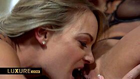 trio plays submission game with french brunette