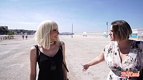 Amelia, the French blonde milf in lingerie, begs for her petite 18+ pussy to get slammed hard.