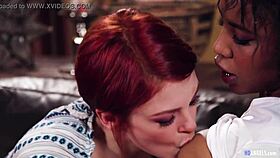 Oh My, This Redhead and Ebony Duo in Stockings Dive into Interracial Lesbian Roleplay!