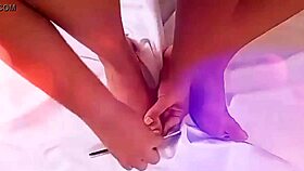 Relaxing feet pedicure with soothing lotion massage