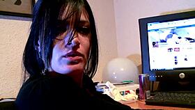 Two ladies share cock with big tits in hardcore group sex.