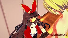 Genshim impact hentai - amber handjob blowjob boobjob and fucked with cum in her mouth and pussy 1 2