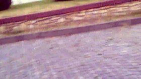 Young 18+ transsexual engages in naked outdoor sex in the city