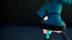 Sagiri Izumi dances in MMD animation with raspberry monster toon