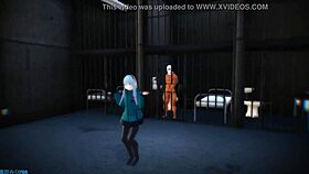 Sagiri Izumi dances in MMD animation with raspberry monster toon