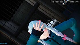 Sagiri Izumi dances in MMD animation with raspberry monster toon