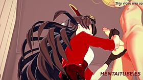 Genshim impact hentai - amber handjob blowjob boobjob and fucked with cum in her mouth and pussy 1 2