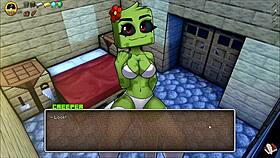 Minecraft parody hentai with creeper girl and piglette