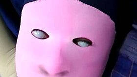 The femdom in zentai binds his penis, making him roll his eyes senselessly.