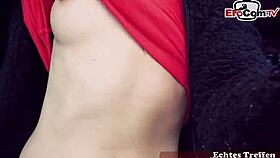 auto sextreffen with a skinny german teen 18+ slut outdoors